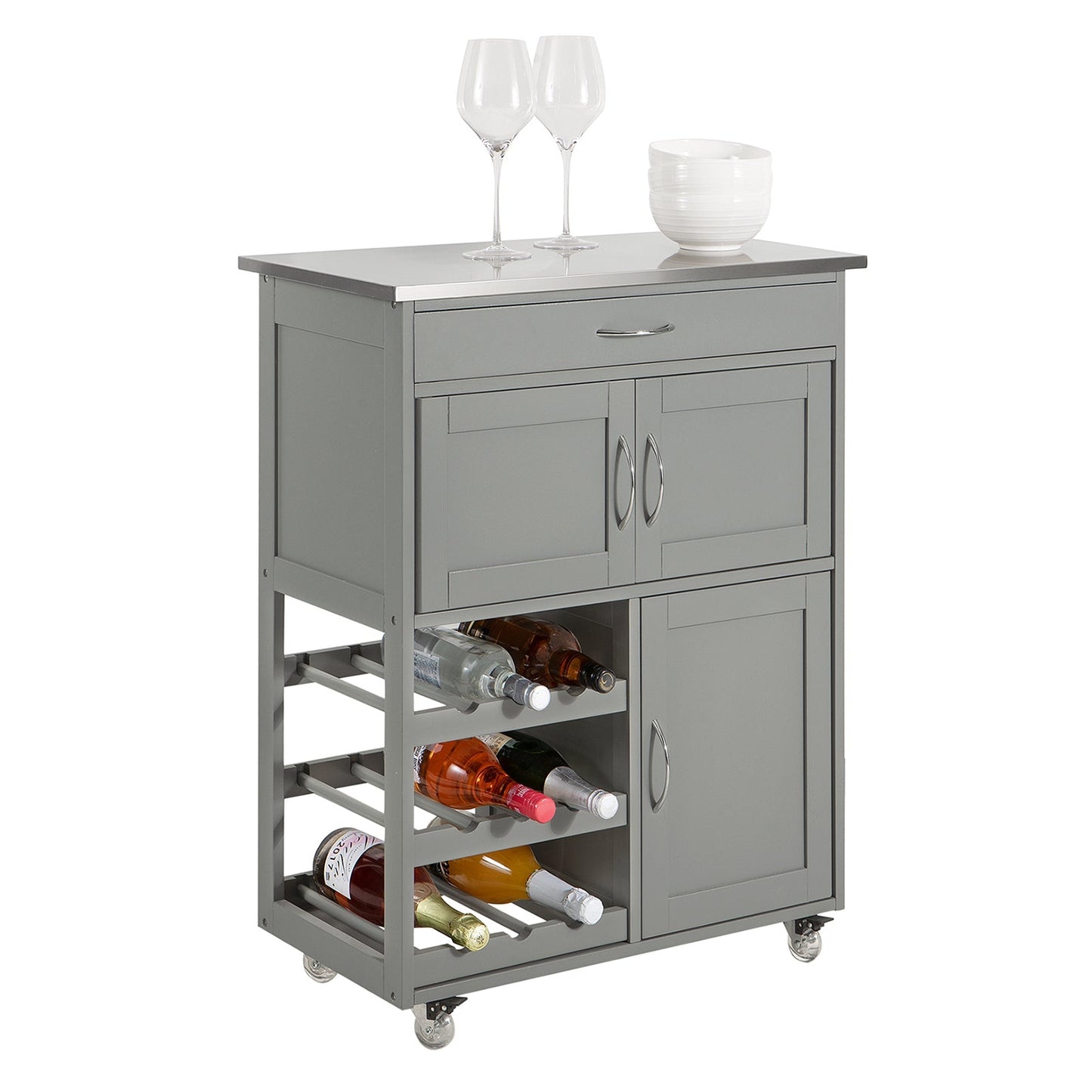 Desserte - SoBuy - Chariot de cuisine - Max. 60KG - 67 x 87 x 38 cm - Gris