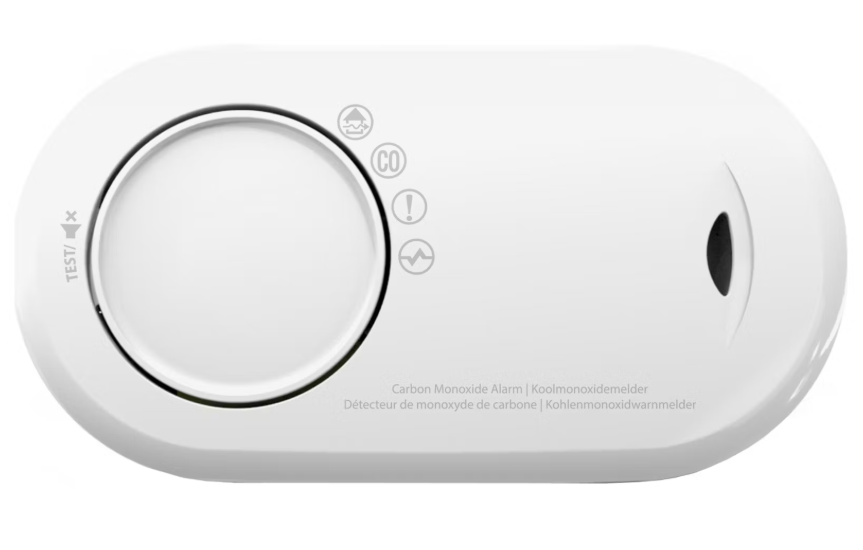 2x Détecteur de monoxyde de carbone Angeleye - Compact et blanc - 12,5 x 6,5 x 3,5 cm - Pile au lithium 10 ans