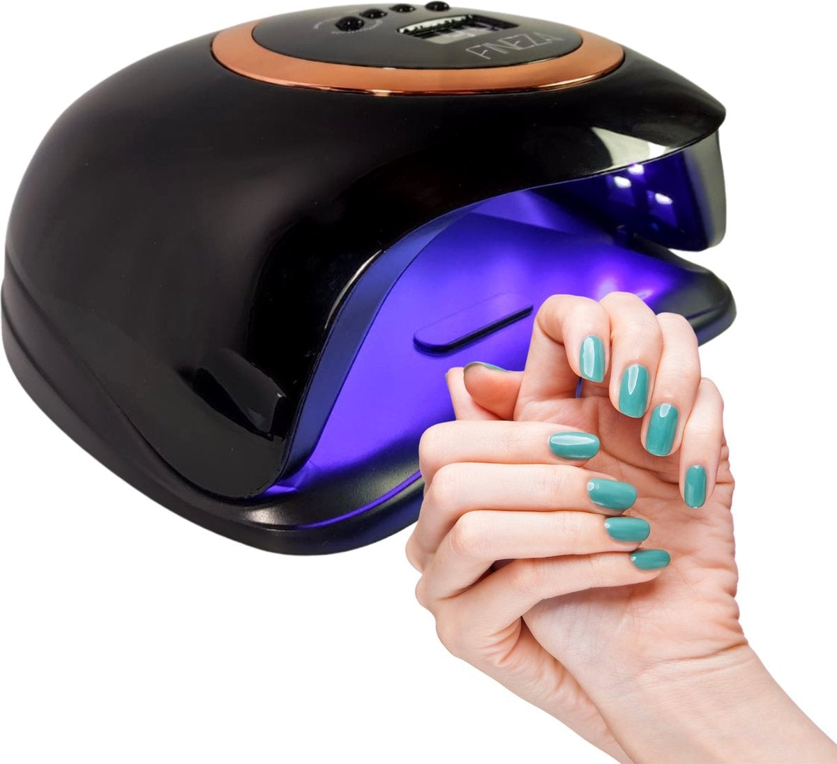 Fineza Lampe UV pour ongles en gel - Séchoir à ongles LED - Séchoir à ongles pour vernis en gel - Lampe à ongles - Noir