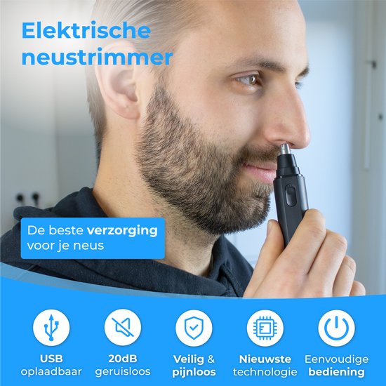 Nuvance - Tondeuse nez - Tondeuse nez homme et femme - Tondeuse oreilles - Tondeuse poils de nez - Rechargeable Usb - Lavable