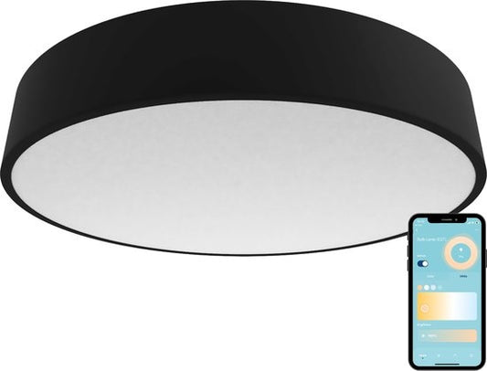 Gologi Smart Ceiling Lamp Black - Plafonniers - LED RGB - Industriel - Plafonnier - Chambre à coucher et salon - Plafonnier noir - 30cm