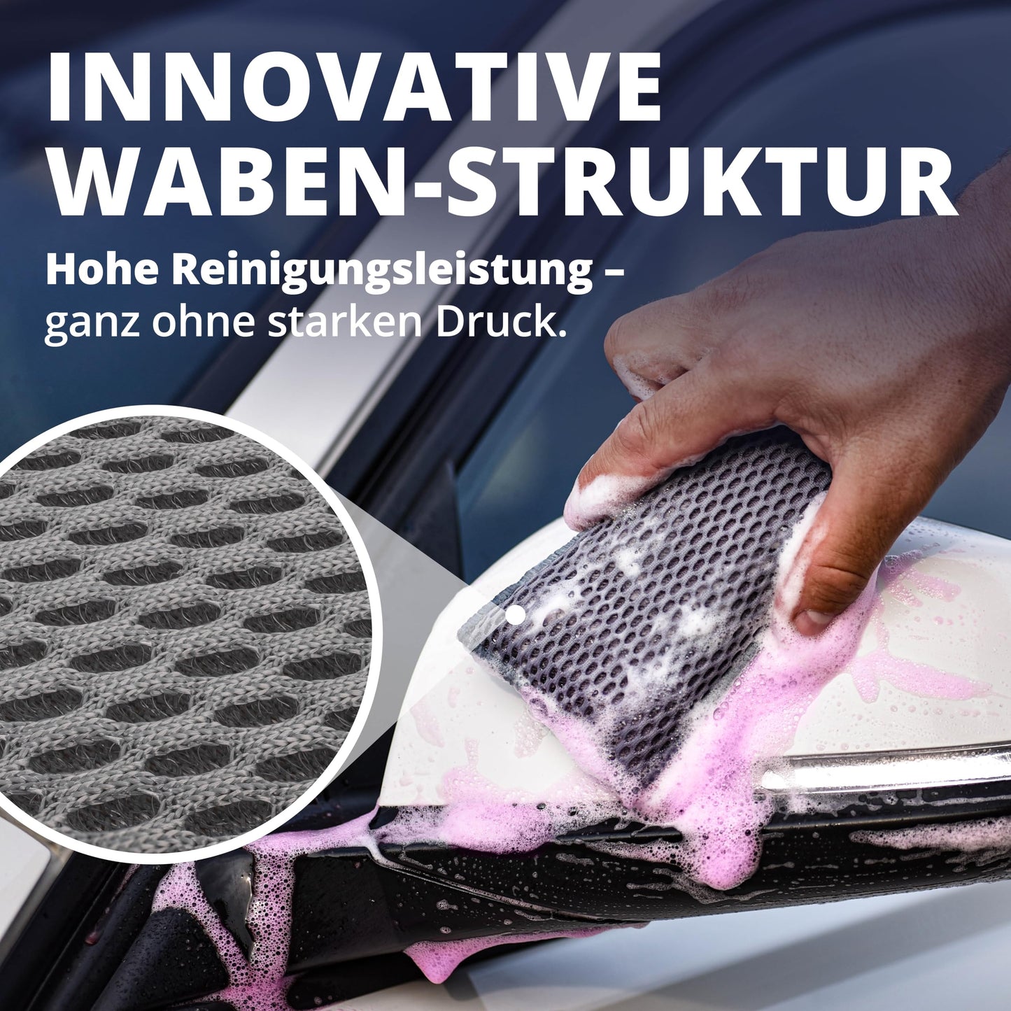 Licargo - Lot de 3 éponges anti-insectes pour voiture - Microfibre alvéolée - 13 x 8 cm