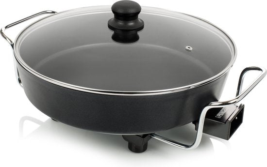 Princess 162367 XL Snackpan - Poêle électrique à snacks – Avec couvercle - Thermostat réglable - 1 800 W - Double résistance puissante - Grande capacité - 5,4 litres - Cordon d'alimentation de 1,5 mètre