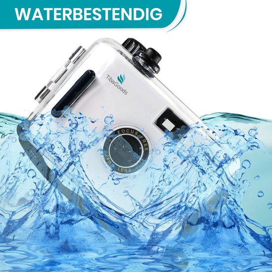 TibaGoods appareil photo jetable - avec rouleau - étanche - appareil photo analogique - appareil photo pour enfants - blanc