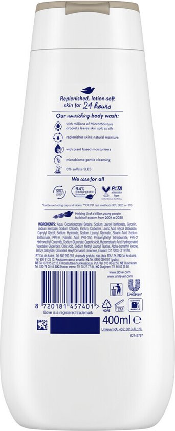 Crème de douche Dove Nourishing Silk - 400 ml