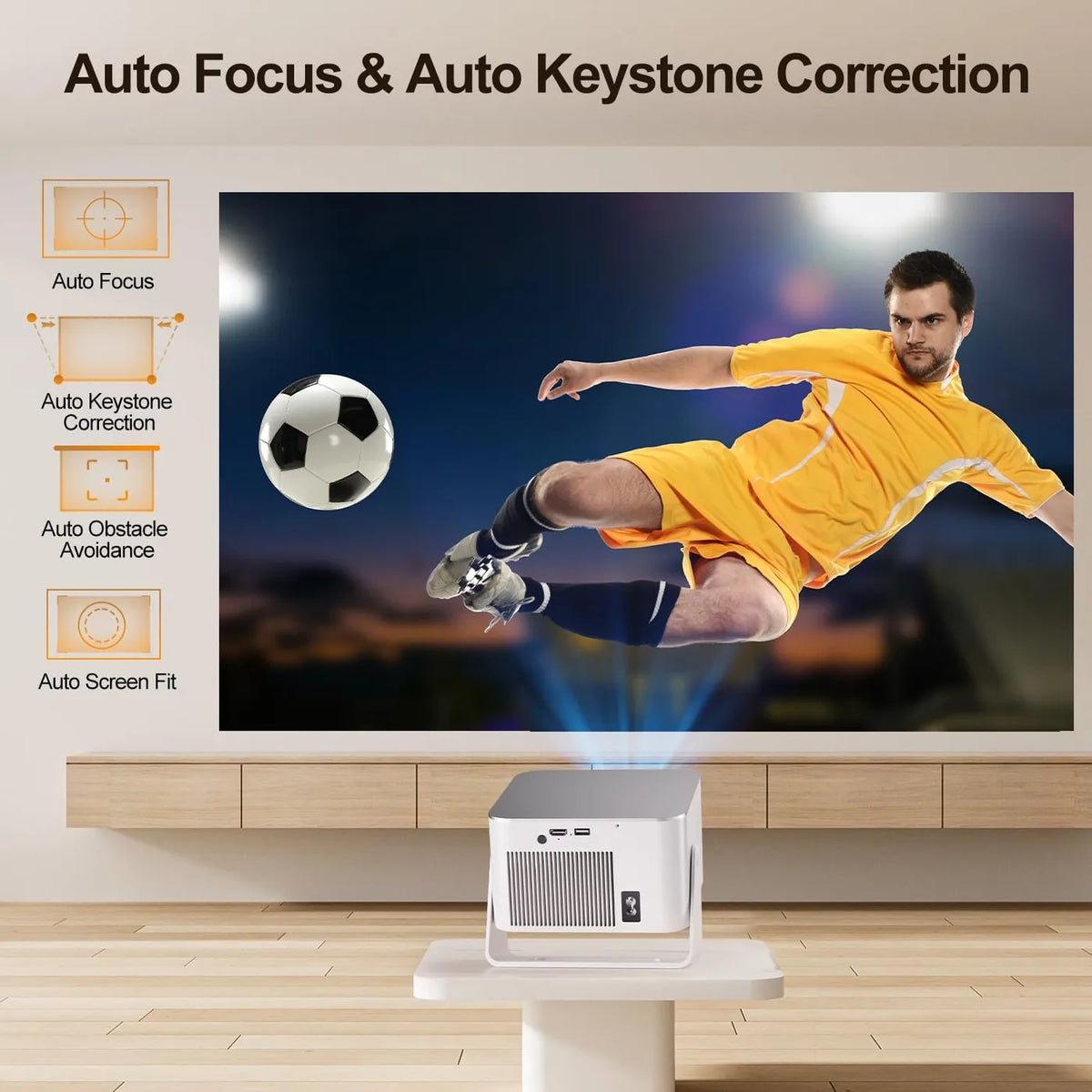 Projecteur Magcubic HY350 Max Smart – Full HD 1080p natif – 900 ANSI – Android 14 – Mise au point automatique – Pivotant à 180° – Wi-Fi 6 – Bluetooth 5.4 – Noir