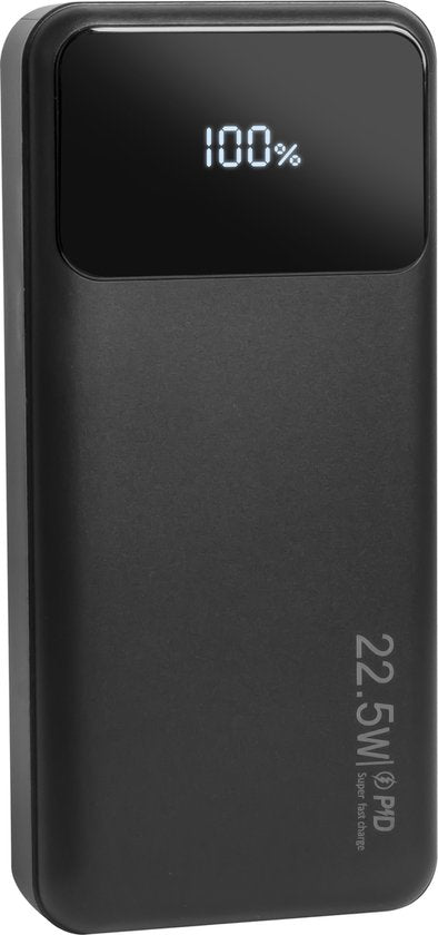 Nuvance - Powerbank 20000 mAh - Fonction de charge rapide 22,5W - USB, USB-C & Micro USB - Universel pour Smartphones, Tablettes & Gadgets - Travel Powerbanks - Noir