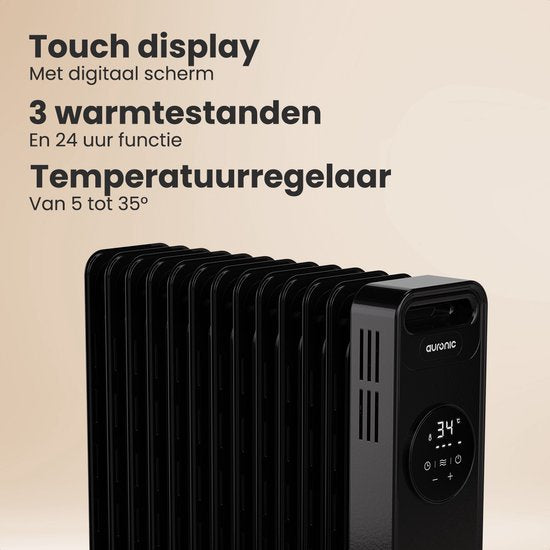 Auronic Oil Radiator - Radiateur électrique - 2500W - Noir