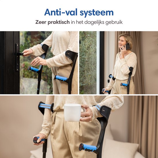 Béquilles de rééducation SafeLife - pliables et réglables en hauteur - béquilles de marche - béquilles de coude - 2 pièces