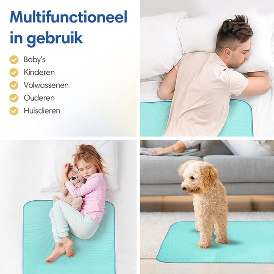 Safe Life® serviettes hygiéniques lavables pour adultes, animaux de compagnie et enfants - protège-matelas - petit