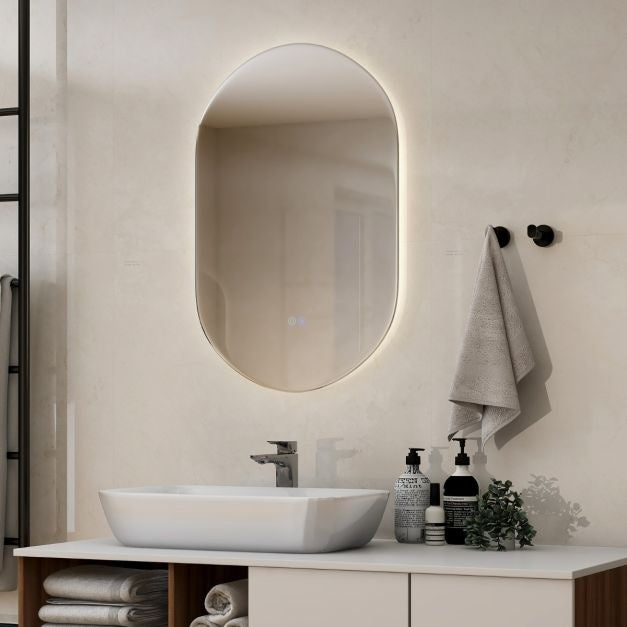 Coast Miroir à Led dimmable pour salle de bain - Miroir mural - 80x50 cm