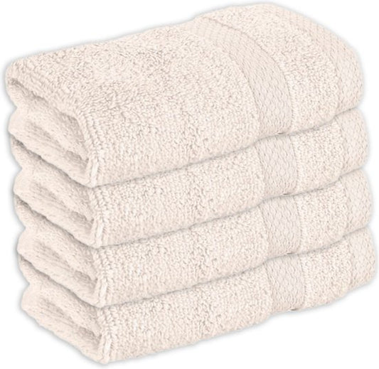 Vitality Pur - Serviettes de bain Collection Sofia - Serviette de bain 30x50 - 100% Coton - Sable - 4 pièces