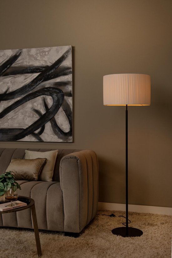 Lucide FOLD - Lampadaire - Ø 45 cm - 1xE27 - Blanc - Japandi