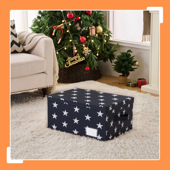 Boîte de rangement pour boules de Noël - pour 30 boules - avec étiquette - gris