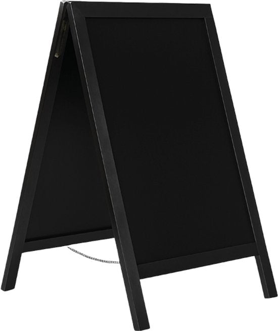 BRASQ Chalkboard Black - 70x130 CM - Tableau noir - Enseigne publicitaire - Enseigne de trottoir - Double face - pour l'intérieur et l'extérieur - Hospitality