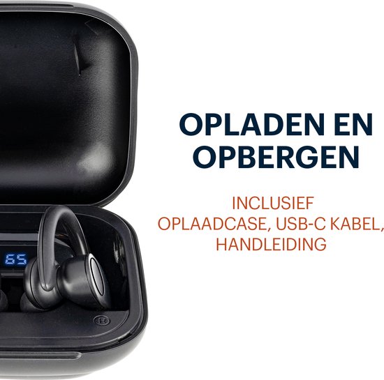 Grundig Wireless Bluetooth Earbuds - Écouteurs sans fil True Wireless - Écouteurs avec jusqu'à 30 heures d'autonomie - Chargement rapide USB-C - Ajustement confortable - Noir