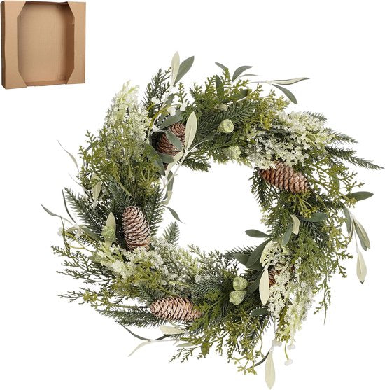 Maison des Saisons Couronne de Noël Alva - Ø40 cm - Vert