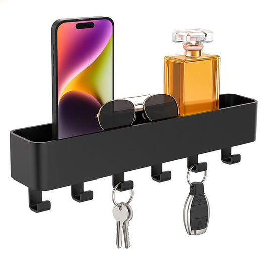 Porte-clés Duna - Porte-clés - Autocollant - Porte-clés moderne avec tapis en silicone - Acier inoxydable - Noir