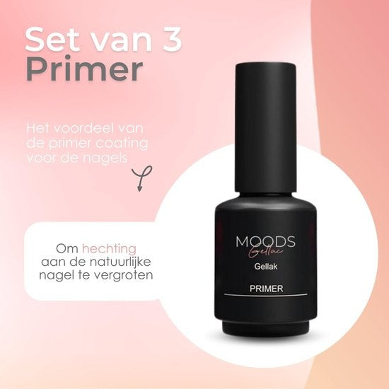 Moods Gellac - Primer - Vernis à ongles - Gel Paint Starter Pack - Nails - Gel Paint Set - 15 ML