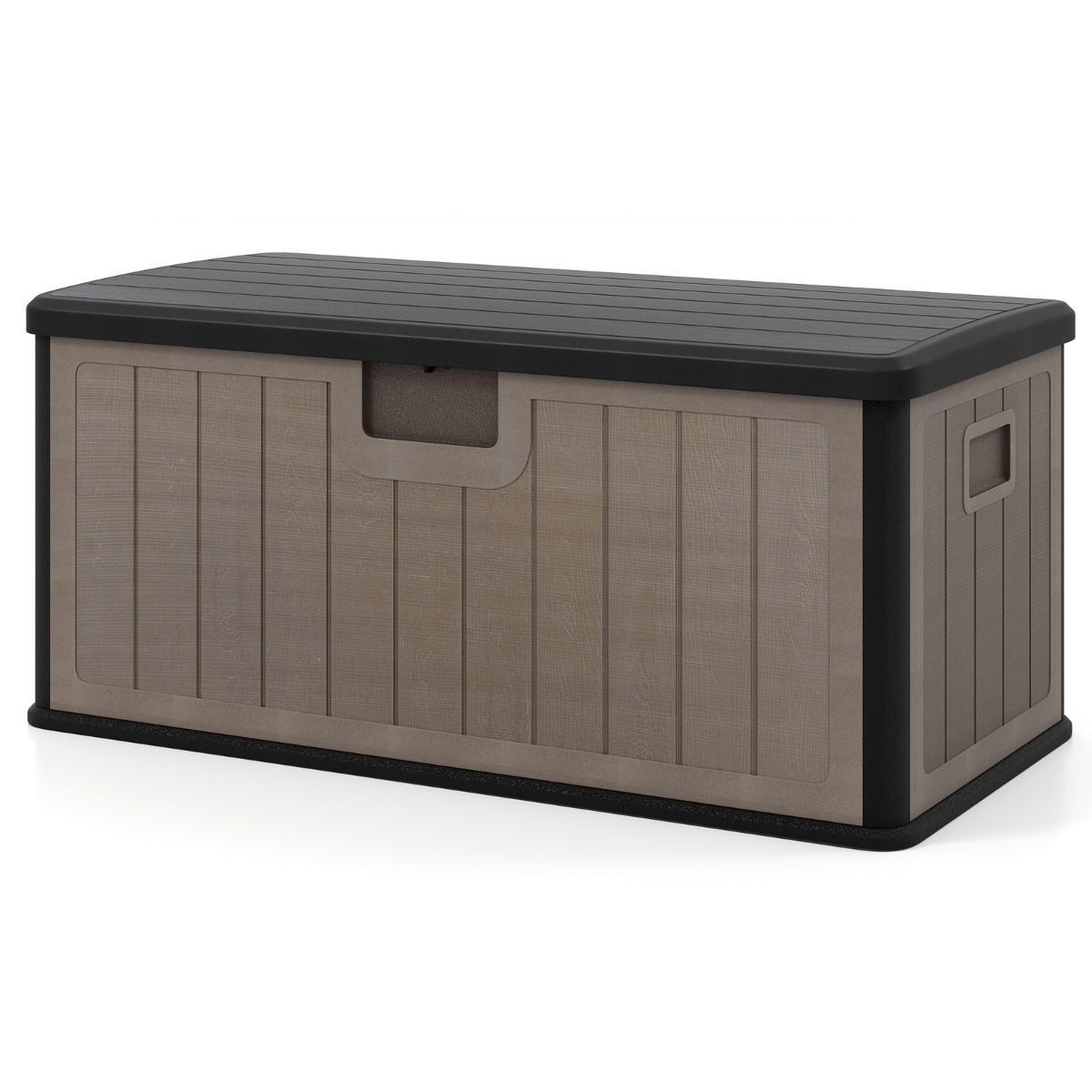 Coast Tuinbox - Coffre à coussins 378 litres - Étanche - Avec couvercle verrouillable - Noir et marron
