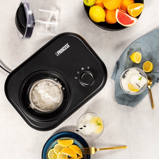 Princess 282608 - Machine à glace à compresseur - Avec compartiment de congélation intégré - 1 litre - Noir/Gris