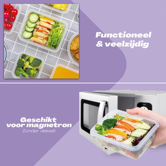 TidyHome® Barquettes de conservation des aliments - Lot de 24 pièces - Dimensions des notes ! - Récipients pour la préparation des repas - Convient pour le micro-ondes, le congélateur et le lave-vaisselle - Récipients pour le réfrigérateur - Récipients de