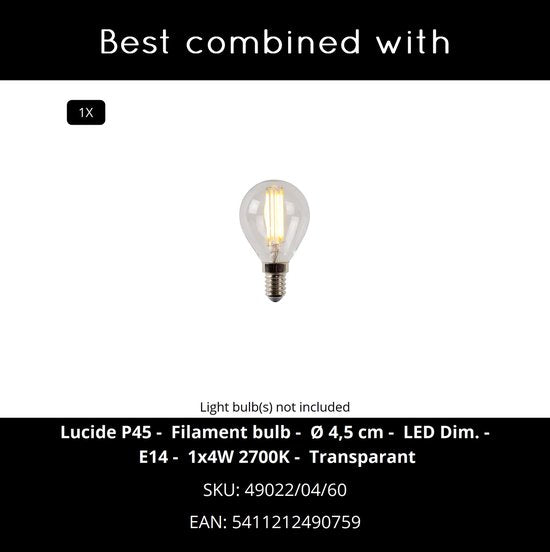 Lucide SUENO - Lampe de table - Ø 13 cm - 1xE14 - Gris