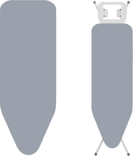 Housse de planche à repasser BRASQ IBC - Gris - Ensemble complet - 122 x 38 cm - Coton de haute qualité - Universelle