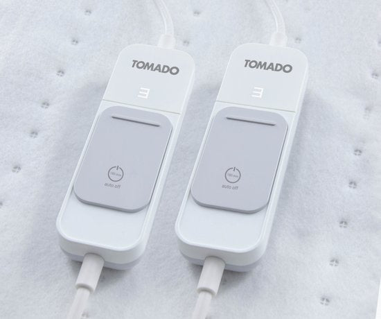 Tomado TEB1502W - Sous-couverture électrique - 2 personnes - 160 x 140 cm - 2 interrupteurs - Blanc