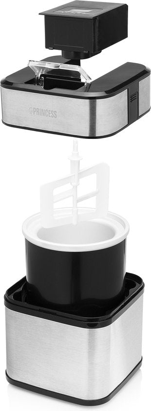 Princess 282605 - Sorbetière - 1,5 litre - Glace - Glace au yaourt - Yoghourt glacé - Glace au sorbet - Sorbetière - Compacte