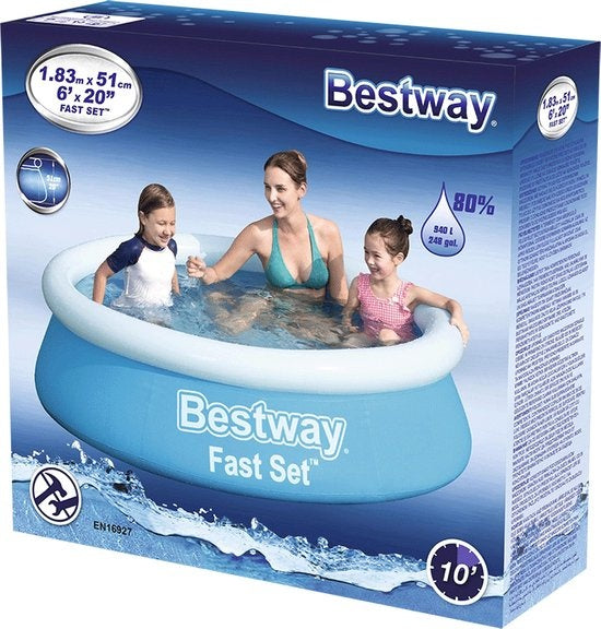 Bestway Kids' Pool - Ø 183 cm - Modèle 57392 - Bordure gonflable