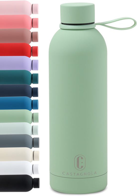 Bouteille d'eau Castagnola - Bouteille à boire en acier inoxydable 500 ML - Thermos en acier - Bouteilles à boire pour adultes - Double paroi - Vert