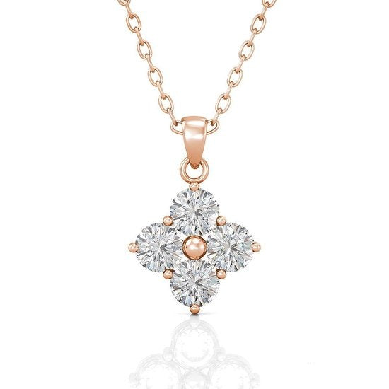 Yolora Collier femme avec pendentif - Cristaux Kalpa Camaka - Couleur rose - Plaqué or rose 18K - Collier femme or rose - Bijoux - Collier - Coffret cadeau de luxe - Coffret cadeau - Coffret cadeau exclusif - Bel emballage cadeau