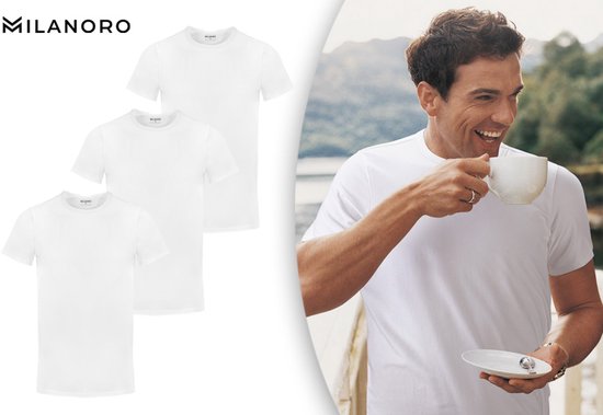 3 T-shirts en bambou doux - Noir - Col rond - L