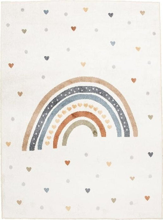 Volero Tapis lavable pour enfants Ravi Arc-en-ciel - Coloré - 140x200 cm