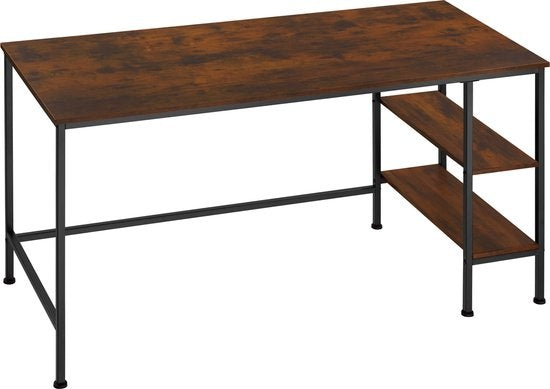 tectake - Donegal bureau d'ordinateur industriel foncé bureau de travail - 404227