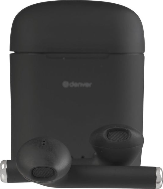 Denver TWE-46 - Ecouteurs - Sans fil - Ecouteurs sans fil - Bluetooth - avec étui de chargement - mains libres - sport - casque - intra-auriculaire - Bluetooth 5.0 - Noir