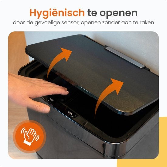 Poubelle de tri sélécrtif automatique - Goliving  - 64 L - Poubelle à détécteur - Séparation des déchets - Détecteur mains libres - Résistant à l'humidité - Acier inoxydable - 40L + 2x12L + 8L - Argenté