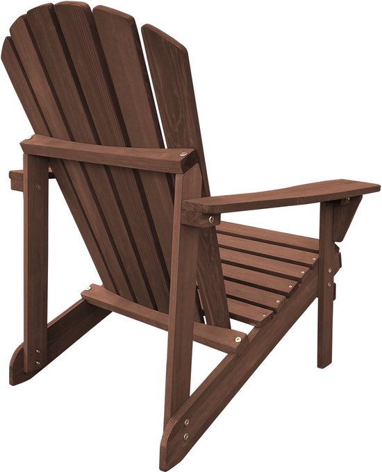 Chaise AXI Carmen Adirondack Coffee – Chaise de détente en bois avec accoudoirs – Dossier haut – 90,5 x 78,4 x 93 cm