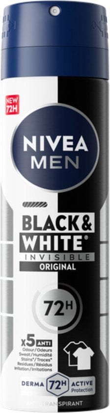 Déodorant en spray NIVEA Men Invisible pour Black & White - 150 ml