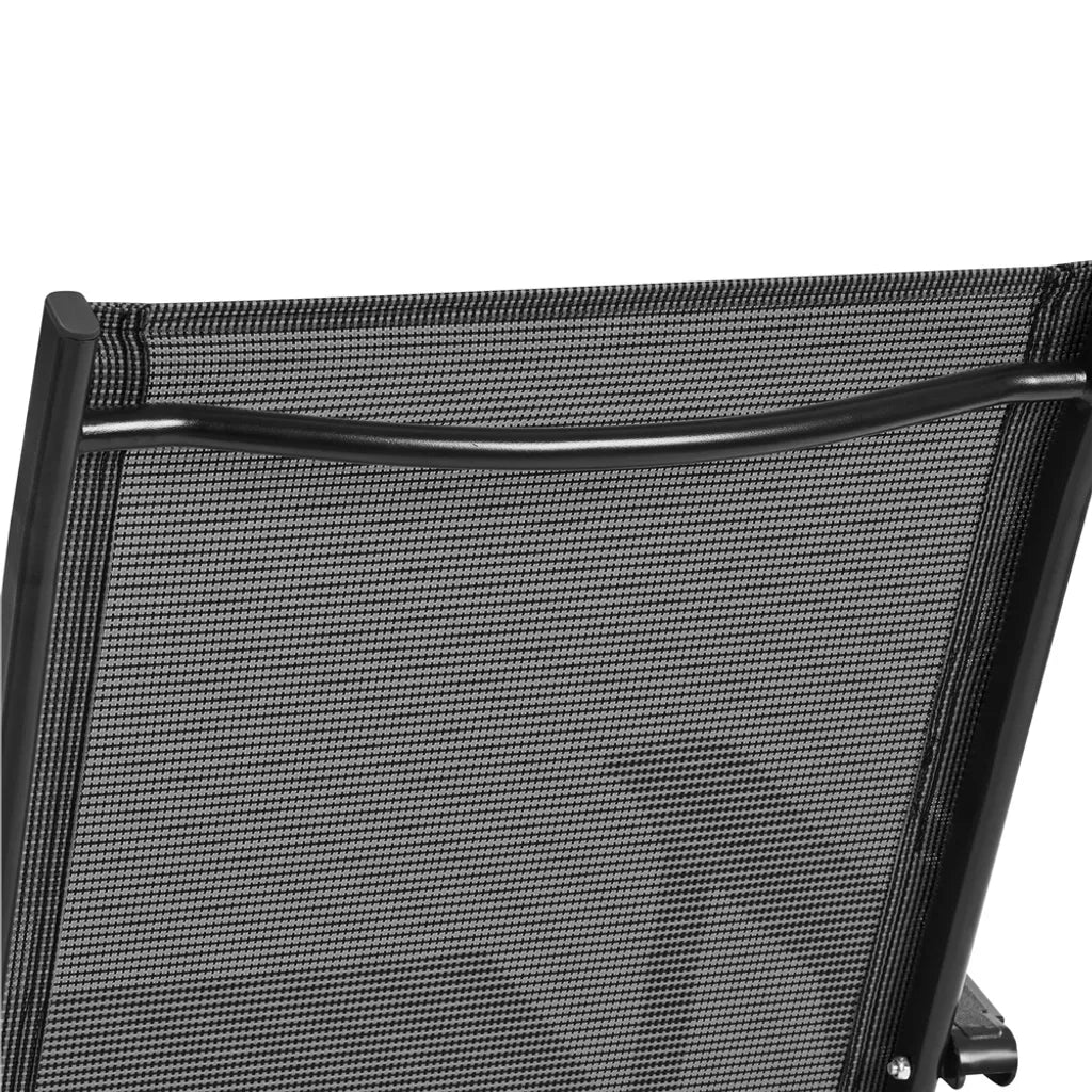 Yaheetech Chaises de Jardin Lot de 2 Noirs - Dossier haut pliable - 54 x 57 x 93.5 cm