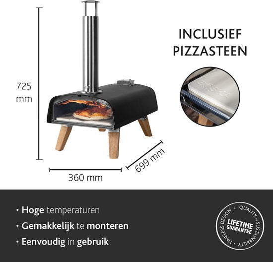 BOSKA Pizza Oven Pro Pellet - Fours à pizza - Four à pizza d'extérieur - Pour pizza et pain - Pierre à pizza incluse