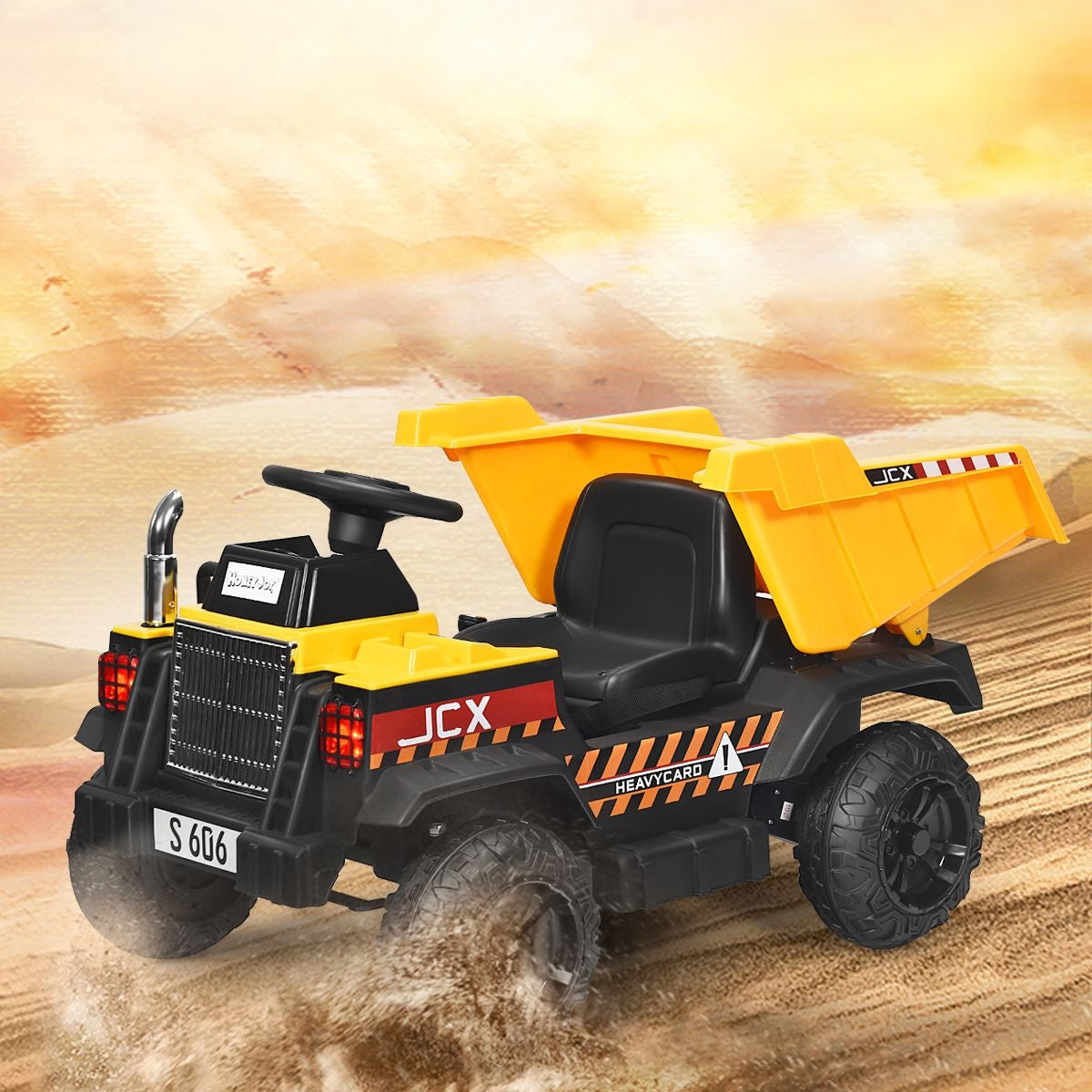 Tracteur pour enfants Coast 12V avec pelle arrière électrique et télécommande et lumières+musique+radio pour enfants à partir de 3 ans