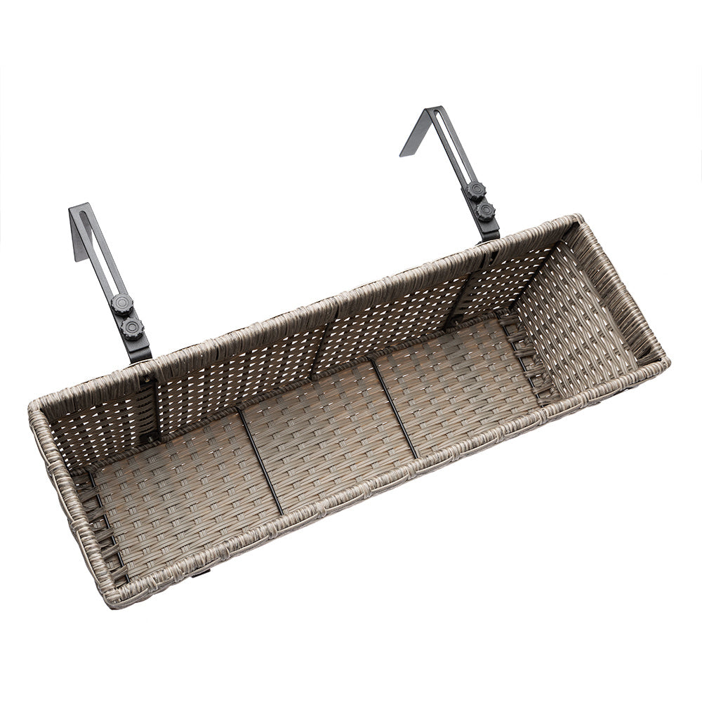 Casaria Boîte à fleurs en polyrotin - 2 pièces, supports de suspension inclus - Beige