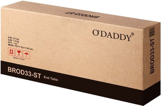 O'DADDY® Table murale - Table d'appoint industrielle - avec 2 étagères en filet - table d'appoint 60x30x60 cm - Table de salle - couleur marron