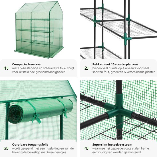 Tectake - Serre de bricolage 143 x 143 x 195 cm - 401860