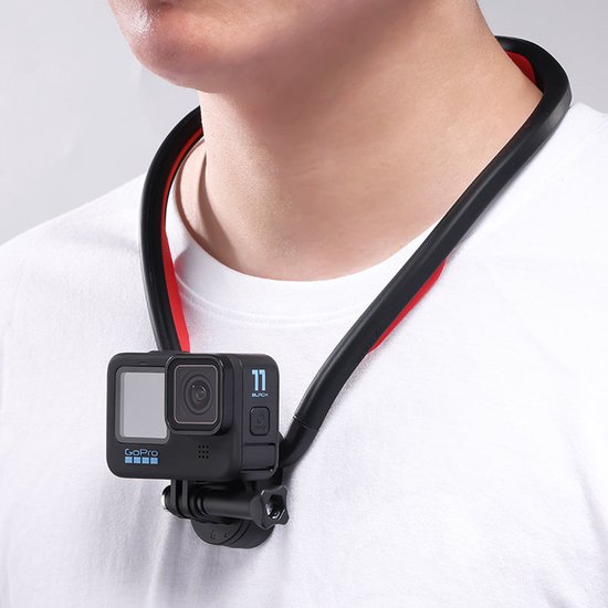 Support de cou Ulanzi Go-Quick II pour caméra d'action - Fixation magnétique rapide - Compatible avec GoPro, DJI et Insta360 - Silicone - Noir