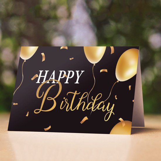 Feestio cartes d'anniversaire avec enveloppe - Carte d'anniversaire - 24 pièces - 10,5 x 14,8 cm