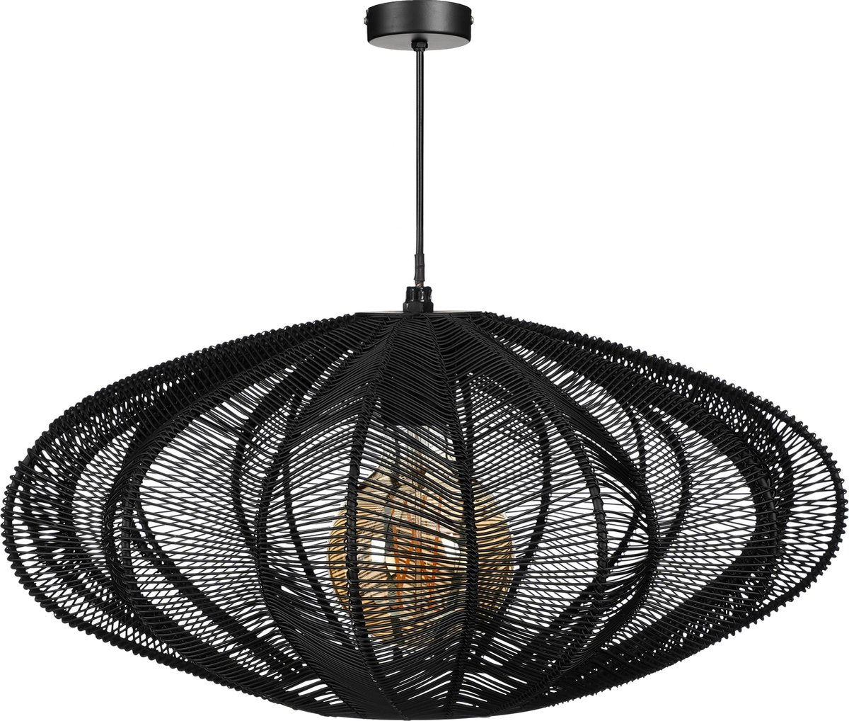 Mica Decorations Lampe pendante Kanti - H20 x Ø41 cm - Métal - Noir