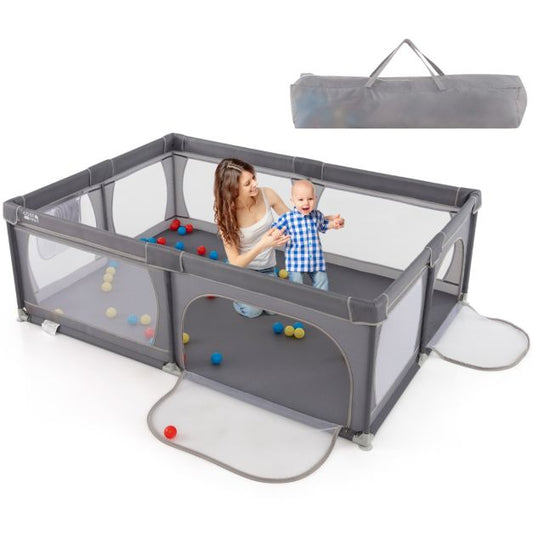 Barrière de sécurité Coast avec 50 boules - 206 x 147 cm - Gris